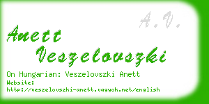 anett veszelovszki business card